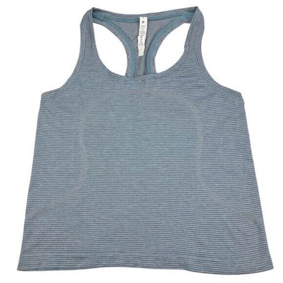 Lululemon Swiftly Tech Racerback 2.0 Race Length In Tetra Stripe Rhino Grey 8 - Picture 4 of 8
